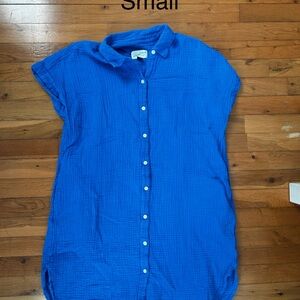 Universal Thread Electric Blue Button-Front Tunic Dress
